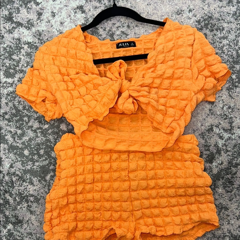 Ella Orange Textured Women's Top